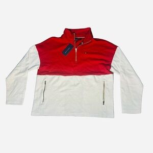 NWT Women Sm Color Block 1/4 Zip Sweatshirt Shacket Zippered MSRP $69.50 Preppy